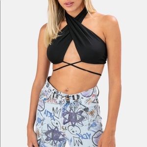 Adika Luka Cross Halter Wrap Top